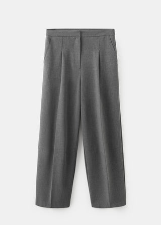 Pleated Mid-Rise Trousers with Pockets