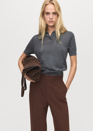 Pantalón Recto Talle Alto con Bolsillos