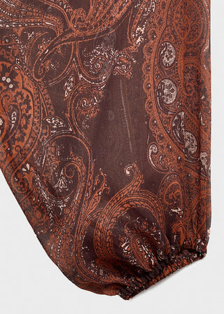 Vestido Manga Larga con Estampado Paisley