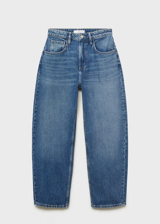 Jeans Balloon Talle Alto con Bolsillos