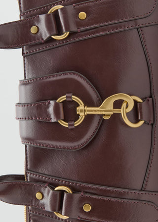 Bolso de Hombro Mediano Efecto Piel