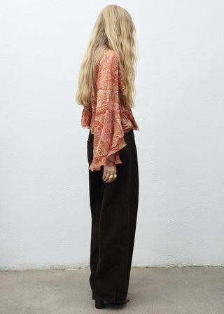 Blusa Manga con Volantes Estampado Floral