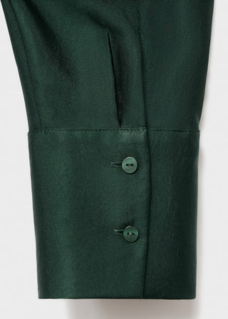 Camisa Cruzada con Tejido Satinado