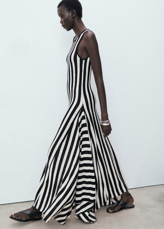 Vestido de Punto con Estampado Rayas