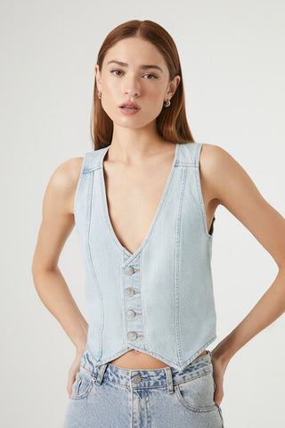 Top Denim con Botones