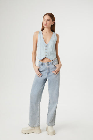 Top Denim con Botones