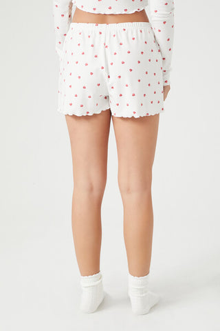 Short de Pijama Corto con Estampado de Corazones