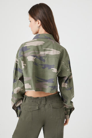 Chaqueta con Estampado de Camuflaje