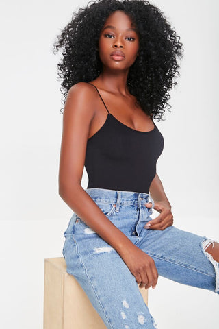 F21 Seamless Ribbed Bodysuit Forever 21 - Black