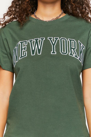 Camiseta Manga Corta de New York, Verde