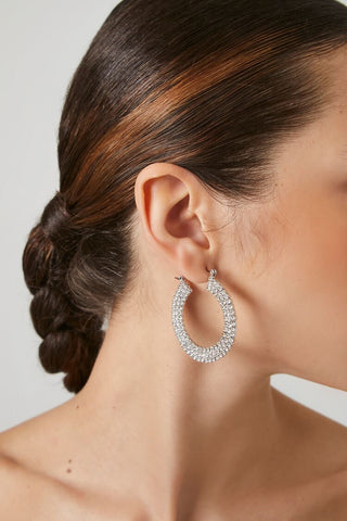 Aretes de Aro con Diamantes de Imitación