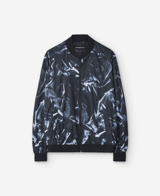 Chaqueta Bomber Estampada Negro