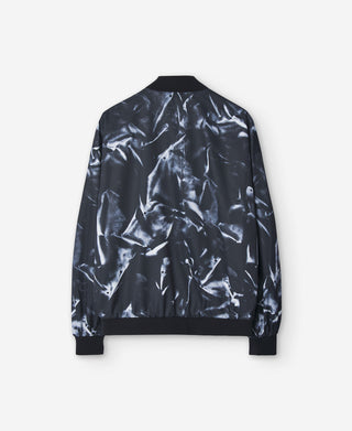 Chaqueta Bomber Estampada Negro