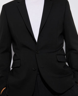 AD Blazer Tres Botones En Tejido De Viscosa  -Negro