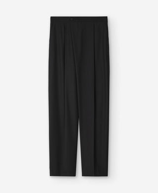 Pantalón Recto de Pierna Ancha, Negro