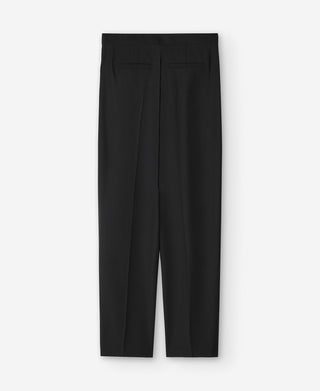 Pantalón Recto de Pierna Ancha, Negro