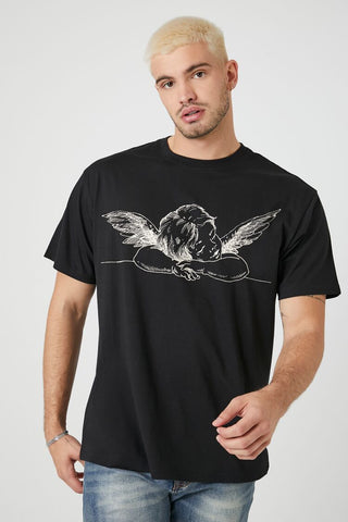 Camiseta con Gráfico de Ángel Durmiente