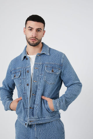 Jacket Denim con Bolsillos Delanteros