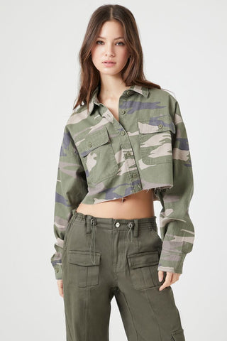 Chaqueta con Estampado de Camuflaje