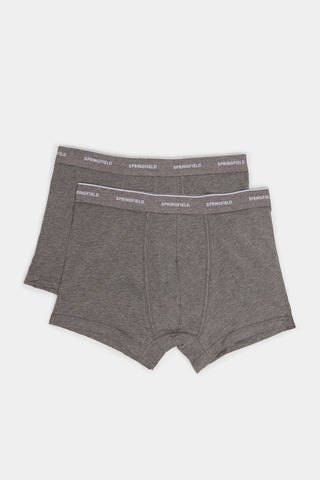 Set 2 Boxers Básicos Gris Oscuro