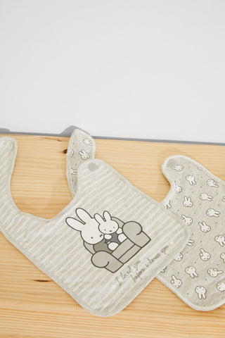 Babero Algodón Miffy - Gris Claro/Plata ,Bebé