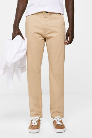 Pantalón Slim Con Bolsillos Beige