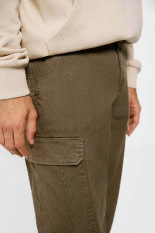 Pantalón Cargo Con Bolsillos, Verde