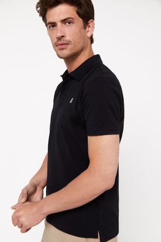 Polo Básico Slim Fit, Negro