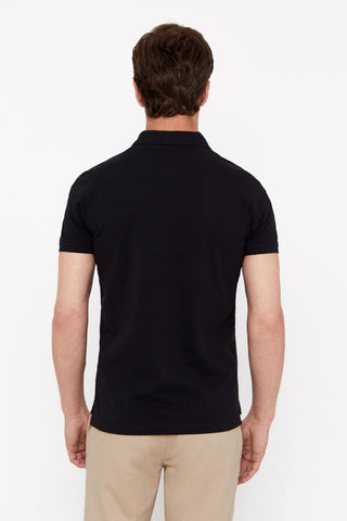 Polo Básico Slim Fit, Negro