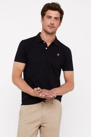 Polo Básico Slim Fit, Negro