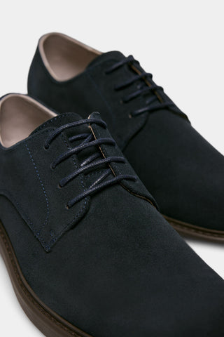 Zapato Tipo Oxford con Cordones, Azul