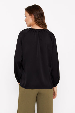 Blusa Escote Redondo Negro