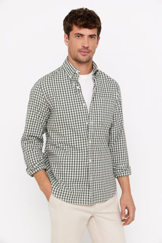 Camisa Regular Fit de Cuadros, Verde