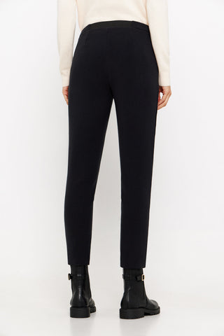 Pantalón con Cintura Elástica y Bolsillos, Negro