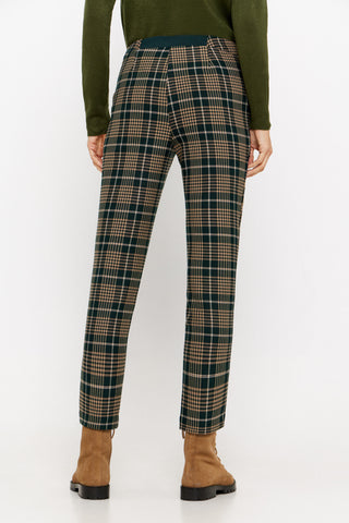 Pantalón con Cintura Elástica y Bolsillos Estampado Verde