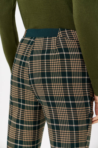 Pantalón con Cintura Elástica y Bolsillos Estampado Verde