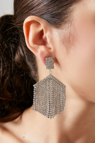 Aretes Colgantes con Diamantes de Imitación