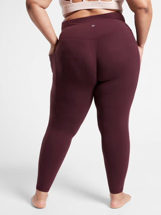 Leggings Larga con Bolsillos, Burdeos