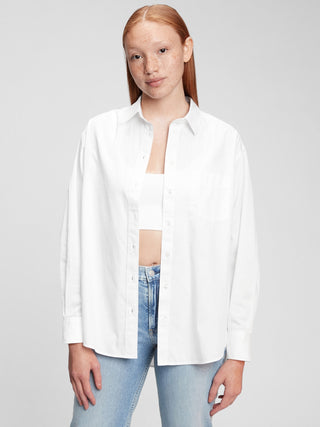 Gap 100% Organic Cotton Big Shirt - Optic White