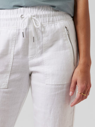 ATH CABO LINEN JOGGER Calla Lily