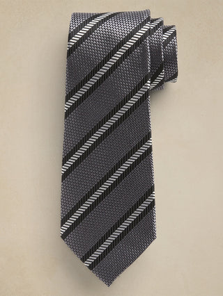 Border Stripe Silk Tie