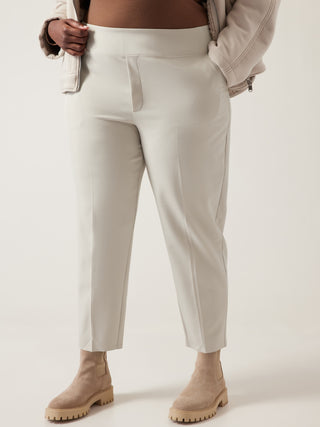 Pantalón de Talle Alto con Bolsillos, Beige