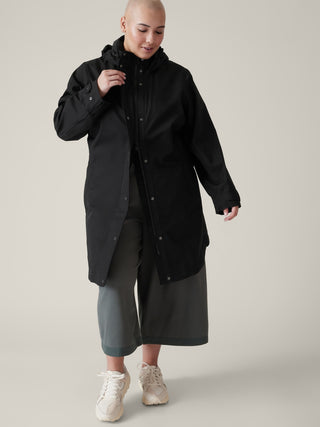 Jacket Larga Impermeable Negro