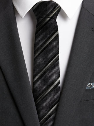 Border Stripe Silk Tie