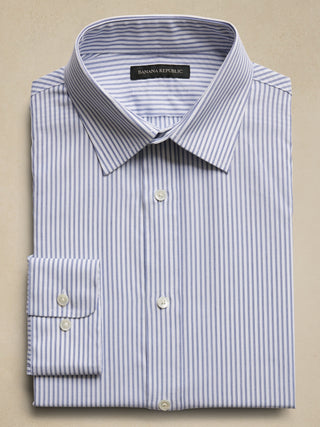 Camisa de Vestir de Algodón Popelin, Azul