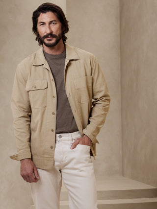 Camisa con Bolsillos, Beige