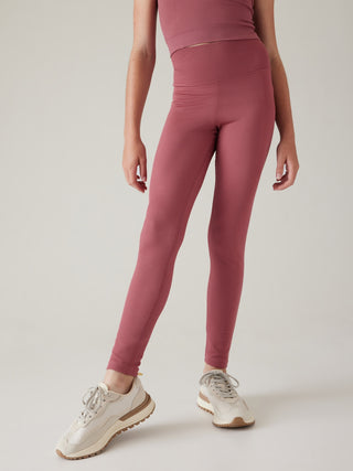 Leggings Talle Alto con Textura Rosa, Niña