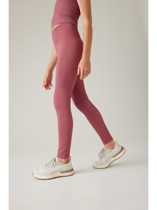 Leggings Talle Alto con Textura Rosa, Niña