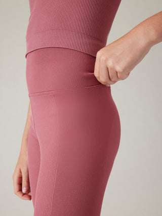 Leggings Talle Alto con Textura Rosa, Niña