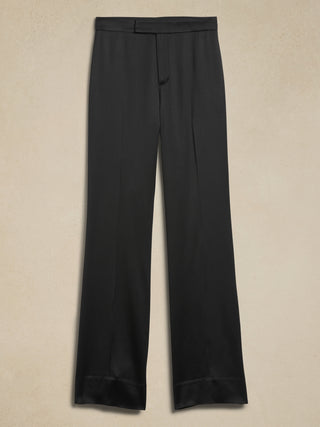 Pantalón Ancho de Satén, Negro